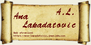 Ana Lapadatović vizit kartica